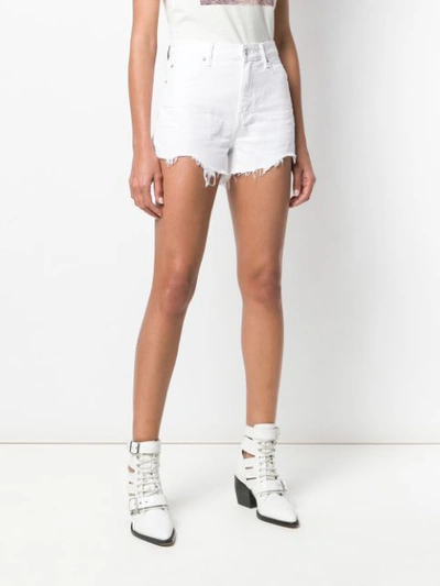 Shop Alexander Wang Distressed Denim Shorts In White