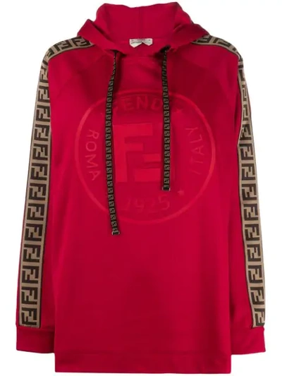 Shop Fendi Roma Amor Hoodie In Red