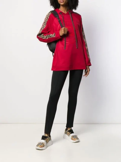 Shop Fendi Roma Amor Hoodie In Red