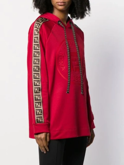 Shop Fendi Roma Amor Hoodie In Red