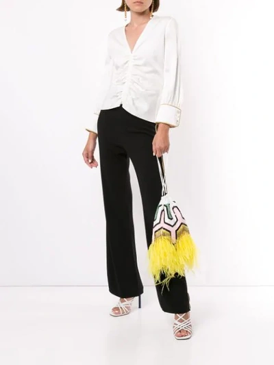 Shop Peter Pilotto Flared Cady Trousers In Black