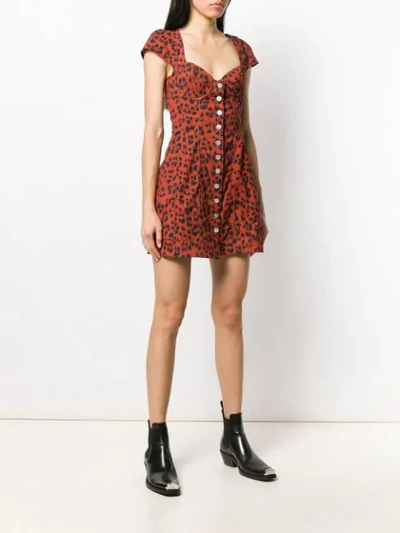 Miaou Leopard Print Gigi Dress In Red