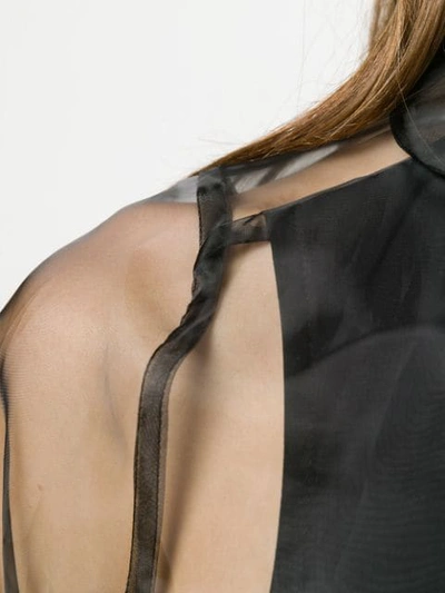 Shop Comme Des Garçons Sheer Buttoned Up Blouse In Black