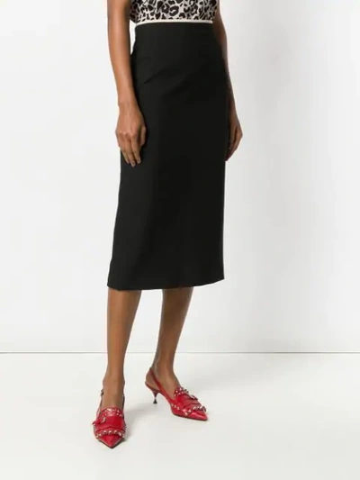 Shop N°21 Nº21 Stripe-trimmed Midi Pencil Skirt - Black