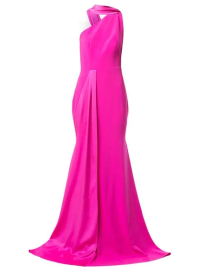 Shop Alex Perry Hollis One Shoulder Gown In Pink