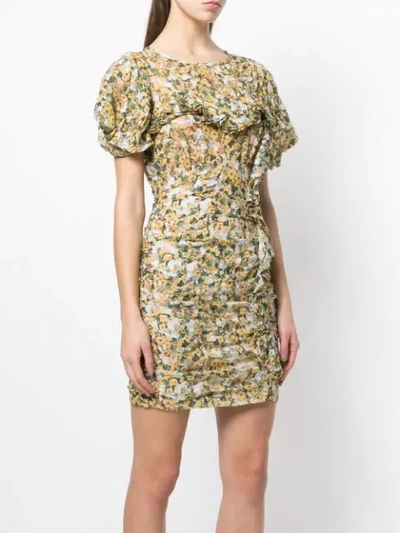 Shop Isabel Marant Face Floral Print Dress In Yellow & Orange