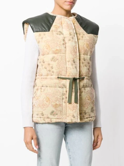 Shop Isabel Marant Padded Waistcoat In Yellow & Orange