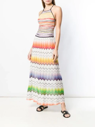 Shop Missoni Long Printed Dress In Neutrals