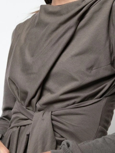 Shop Rick Owens Wrapped Sleeveless Top In Grey