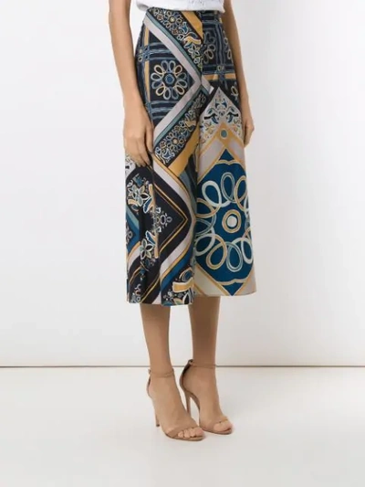 Shop Martha Medeiros Bandana Midi Skirt In Blue