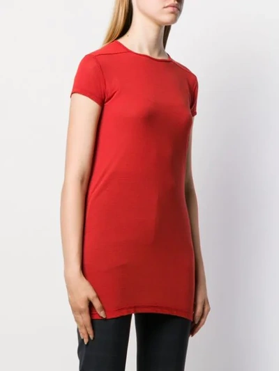 Shop Rick Owens Silk Blend T-shirt In 133 Cardinal Red