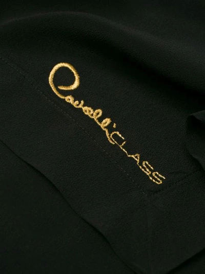 Shop Cavalli Class Logo Embroidered T-shirt In Black