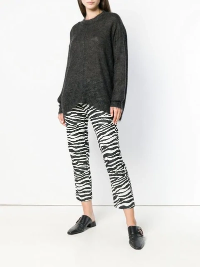 Shop Isabel Marant Étoile Apolo Zebra Print Trousers In Black