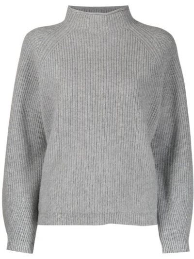Shop Peserico Ribbed Knit Sweater In 975 Grey