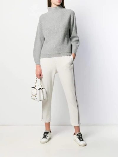 Shop Peserico Ribbed Knit Sweater In 975 Grey