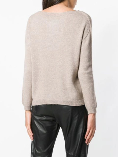 Shop Liu •jo Liu Jo Bow Embellished Sweater - Neutrals