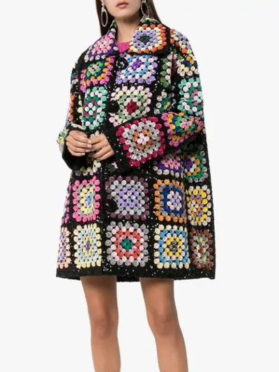 ASHISH SEQUIN-EMBELLISHED CROCHET COAT - 多色