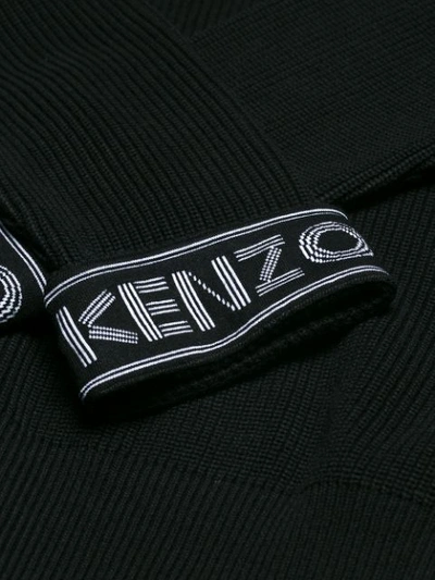 Shop Kenzo Ribbed Logo Cuff Sweater In Black