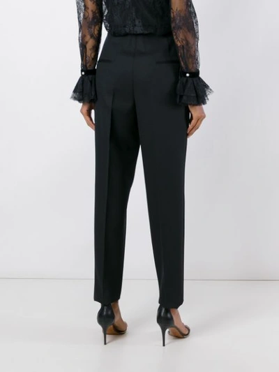 Shop Saint Laurent High Rise Tailored Trousers - Black