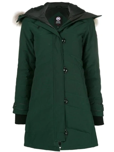 Shop Canada Goose Fur Trimmed Hood Coat - Green