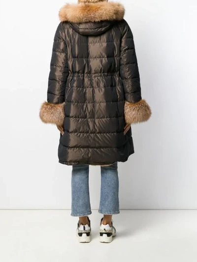 Shop Escada Reversible Quilted Coat In Brown