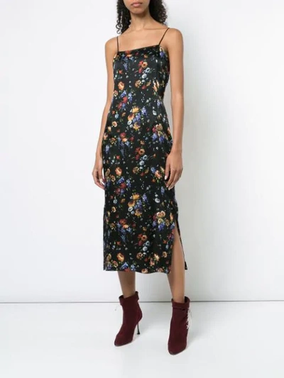 Shop Adam Lippes Floral-print Midi Cami Dress - Black