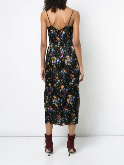 Shop Adam Lippes Floral-print Midi Cami Dress - Black