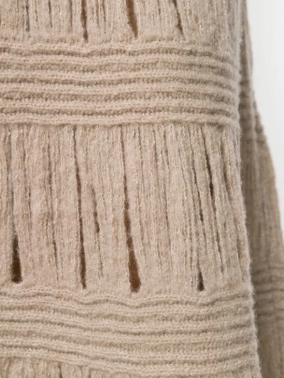 Shop Gabriela Hearst Textured-knit Flared Maxi Dress In Neutrals