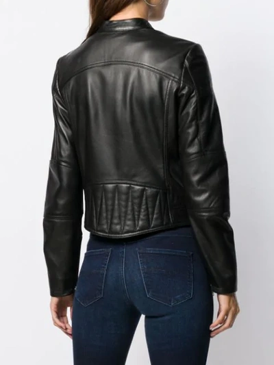 Shop Diesel Zipped Biker Jacket In Black