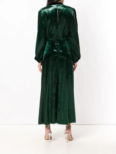 Shop Raquel Diniz Long Shinny Dress In Green