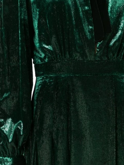 Shop Raquel Diniz Long Shinny Dress In Green