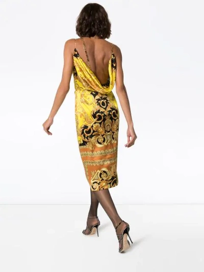 Shop Versace Baroque Print Dress In Black