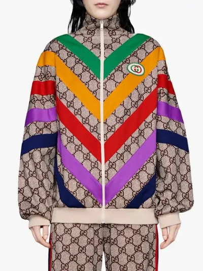 Shop Gucci Gg Supreme Print Jacket In Neutrals