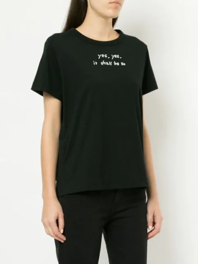 Shop Tu Es Mon Tresor Tu Es Mon Trésor Slogan Embellished T-shirt - Black