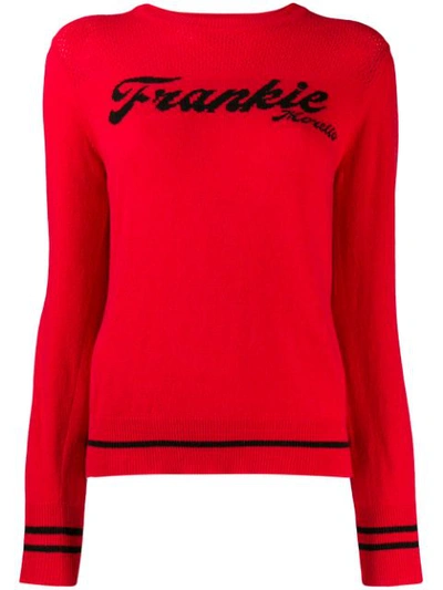 Shop Frankie Morello Logo Embroidered Sweatshirt In Red