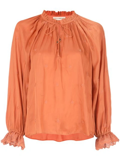 Shop Ulla Johnson Embroidered Blouse In Orange
