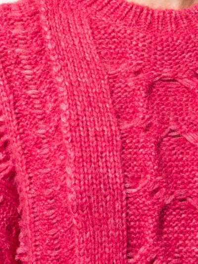 Shop Stella Mccartney Chunky Cable Knit Sweater In Pink