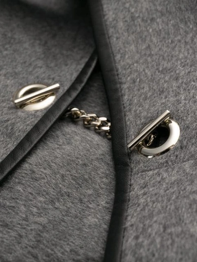 Shop Ferragamo Short-sleeved Cape Coat In Grey