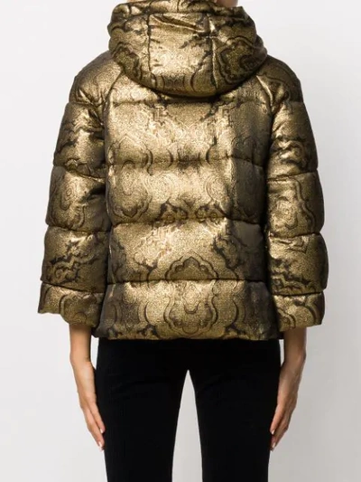 Shop Etro Paisley Padded Hooded Jacket In Gold