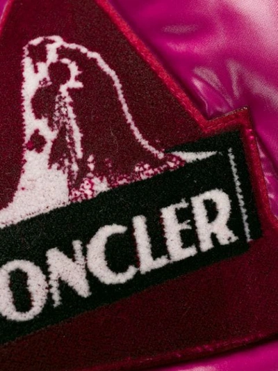 Shop Moncler Logo Patch Puffer Jacket In Purple