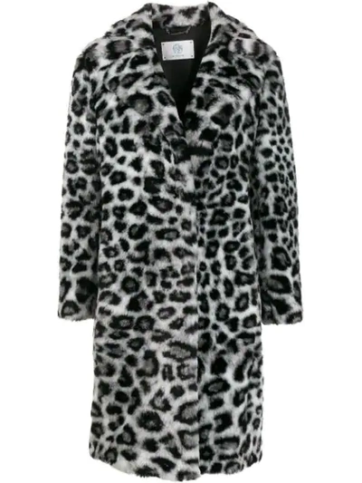 Shop Alberta Ferretti Leopard Pattern Coat In White