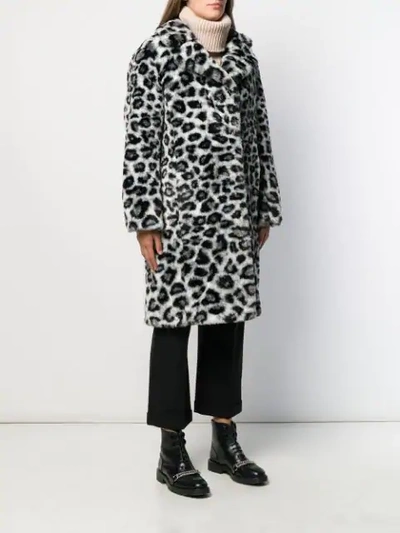 Shop Alberta Ferretti Leopard Pattern Coat In White