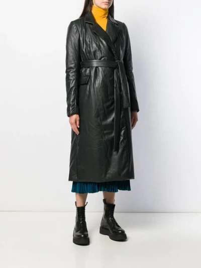 Shop Isaac Sellam Experience Belted Down Coat In Black