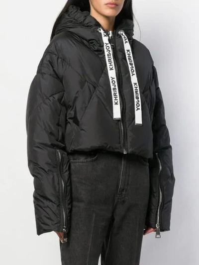 KHRISJOY QUILTED PUFFER JACKET - 黑色