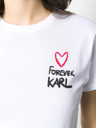 Shop Karl Lagerfeld Forever Karl T-shirt In White