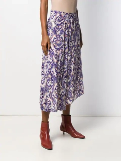 Shop Isabel Marant Étoile Abstract Print Maxi Skirt In Blue