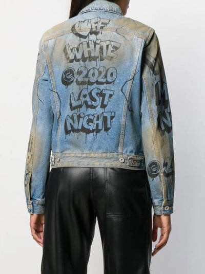 Shop Off-white Jeansjacke Im Distressed-look In Blue