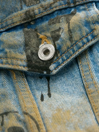 Shop Off-white Jeansjacke Im Distressed-look In Blue