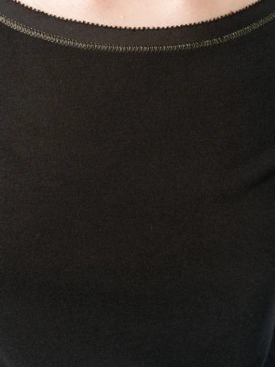 Shop Patrizia Pepe Stitched Collar T-shirt - Black
