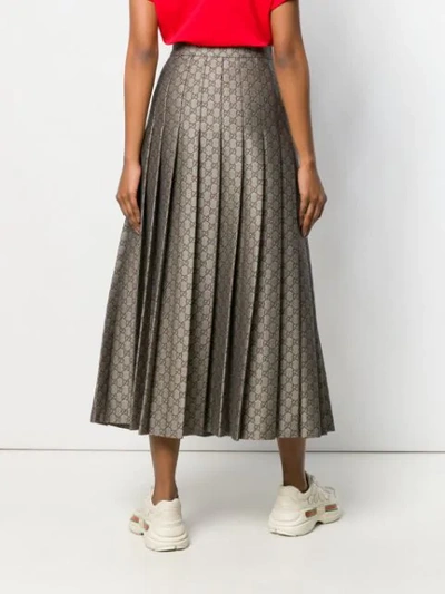 Louis Vuitton 3D Monogram Asymmetrical Pleat Midi Skirt Blue Grey. Size 34